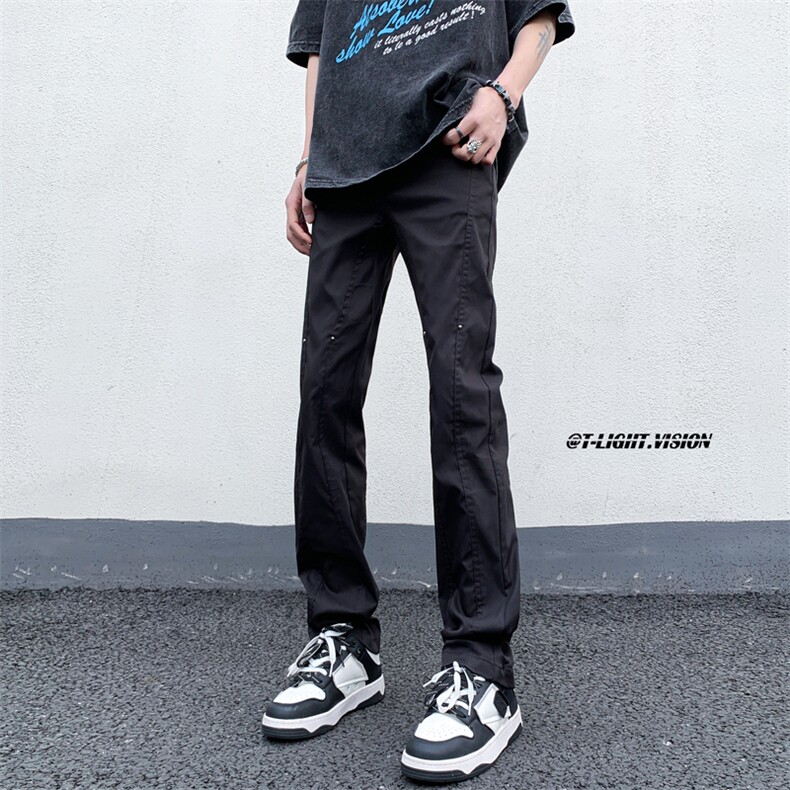 B221美式ins高街暗黑小众修身小脚休闲冲锋裤LK23092-P60控78,男装休闲裤,电商B221