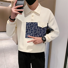 重磅高级感卫衣男春秋季2024新款潮牌翻领Polo衫百搭上衣WY03-P68，男装卫衣，电商D323（原B261）