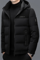冬季男士白鸭绒短款羽绒服保暖品质连帽加绒加厚休闲简约上衣男装，男装羽绒服，钱塘6003（原4033）