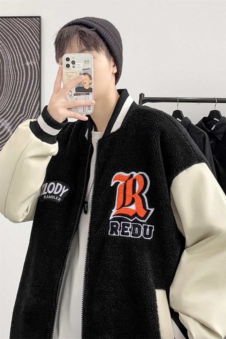 冬季港风棒球服棉衣外套时尚加厚羊羔绒棉衣男士8890-P115控价138,男装棉衣,电商A441-1