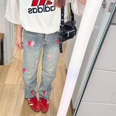 美式高街潮牌男女宽松牛仔裤610A-1-YK8848-P68，男装牛仔裤，星座610A-1