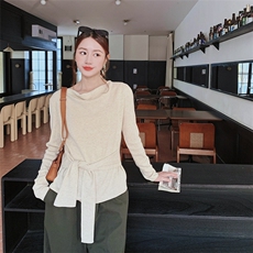 【新款】2C137-8283-P185-K298杏色针织军绿裤子套装，女装套装/套裙，2C137