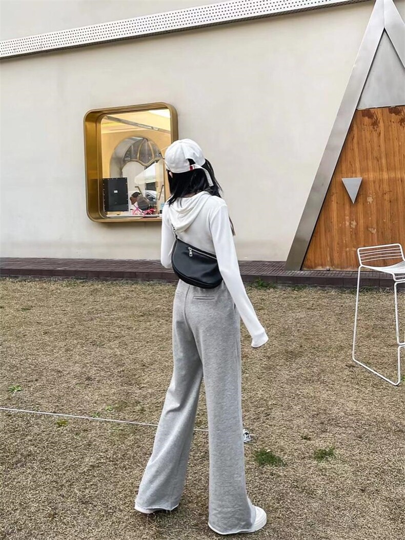 2022卫衣面料拖地裤，女装卫衣/绒衫，西子季