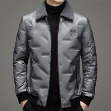 新款男士短款羽绒服男中年可脱毛领羽绒休闲外套SNNYR99667-P225，男装羽绒服，电商B212（原钱塘6029）