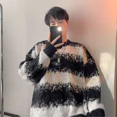 文艺百搭ins日系简约流行慵懒时尚气质长袖毛衣潮流新款原宿，男装针织衫/毛衣，星座1210-1