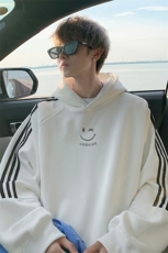 秋冬外景新款线条连帽卫衣男简约百搭宽松外套WY00865/P55加绒P60，女装短外套，电商B316