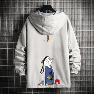 JK41014-P85 加棉款-P115 纯棉连帽夹克男士大码工装夹克男 网格图片