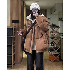 日系气质假两件棉服男冬季加厚连帽棉衣秋冬宽松棉袄外套M570，男装棉衣，星座1116A-1（原606A）