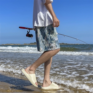 夏季新款提花冰丝短裤速干薄款宽松休闲运动沙滩五分裤图片