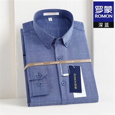 中年男士纯色衬衫长袖春秋季薄款休闲宽松衬衣免烫时尚百搭男装，男装衬衫，电商B212（原钱塘6029）