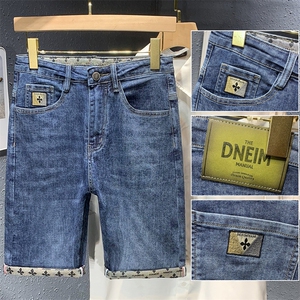 抖音直播夏季牛仔短裤男高端刺绣弹力YKK拉链休闲五分裤DK871-P60图片
