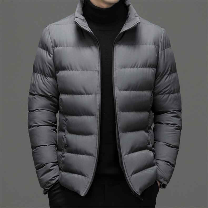 冬季立领纯色棉衣新款中年男士商务休闲厚款保暖棉服外套男装,男装棉衣,电商B212（原钱塘6029）