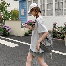时髦感洋气减龄字母印花T恤套装裙女2025年夏季新款半身裙两件套，女装套装/套裙，浙宝220