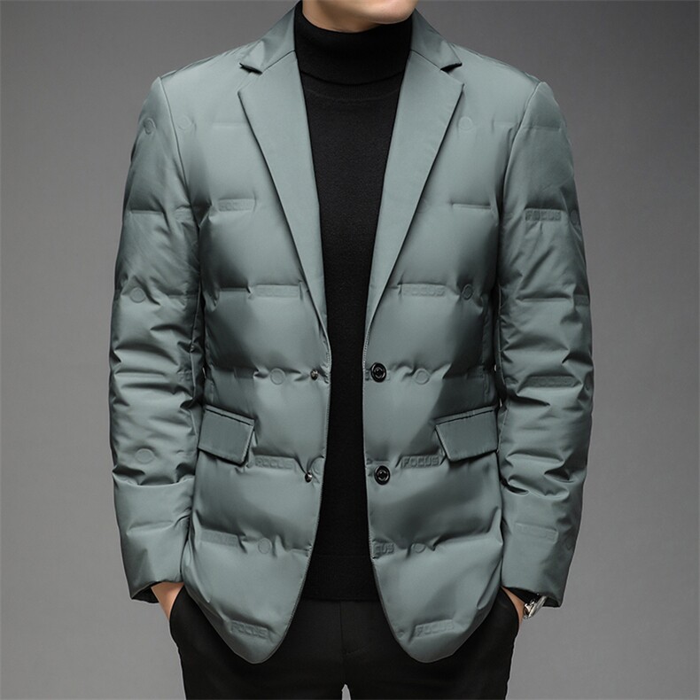 2023冬季新款羽绒服男保暖外套90白鸭绒纯色休闲立领DS9908-P250,男装羽绒服,电商B212（原钱塘6029）
