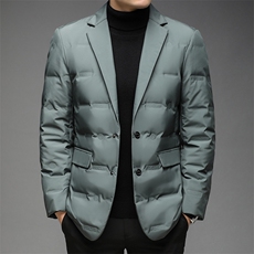 2023冬季新款羽绒服男保暖外套90白鸭绒纯色休闲立领DS9908-P250，男装羽绒服，电商B212（原钱塘6029）