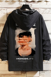 JK41213-P85 加棉款-P115  纯棉连帽夹克男士大码工装夹克男 砖墙图片