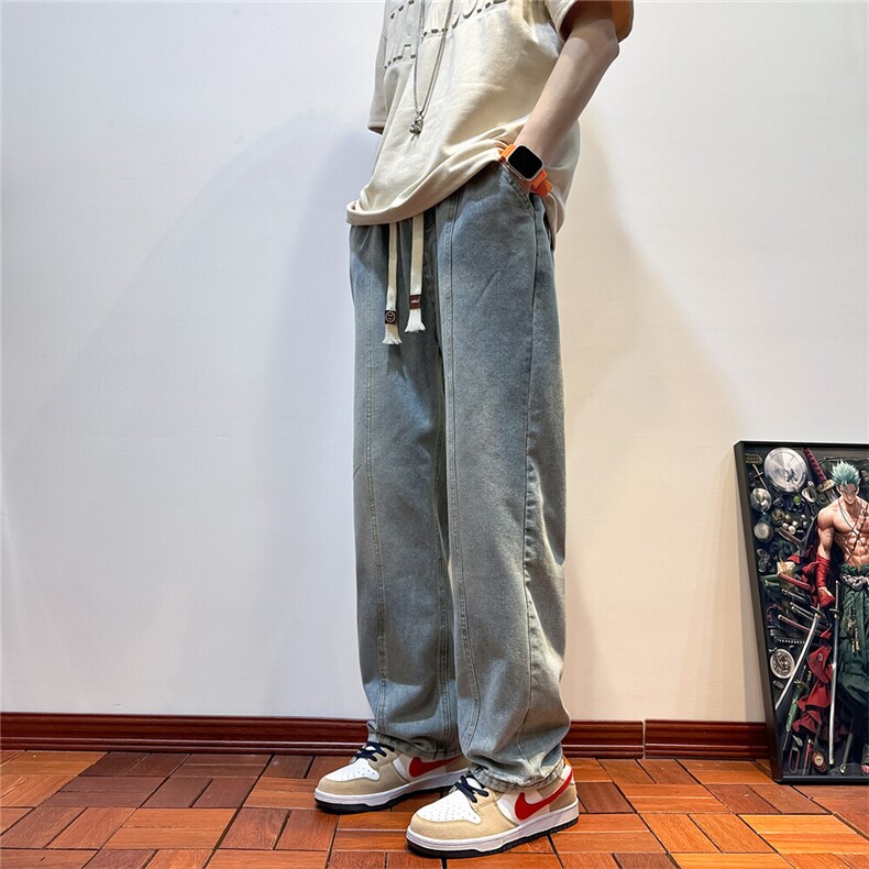 k1078-p45-控68  现货宽松拉链cleanfit牛仔裤马丁靴黑暗图片