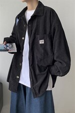 秋冬韩版灯芯绒外套长袖韩版衬衫宽松衬衣中性学生夹克H202/P45，男装夹克，电商A221A