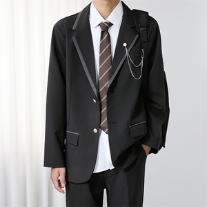 日系学院风DK制服男生西服套装ins英伦风学生痞帅西装外套班服潮图片