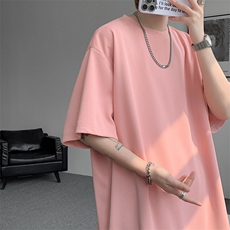8XL-M高品质重磅棉光版纯色短袖T恤百搭款半截袖五分袖DX332特P23，男装T恤，电商D206-1