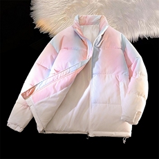 渐变羽绒棉服2024冬季新款加厚保暖情侣款棉袄冬A436-23322-P75，男装棉衣，电商A436