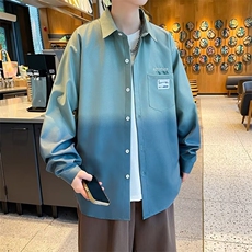 衬衫男士韩版潮流长袖渐变色痞子帅气2024夏季ins外套CY805-P36，男装衬衫，星座412-3