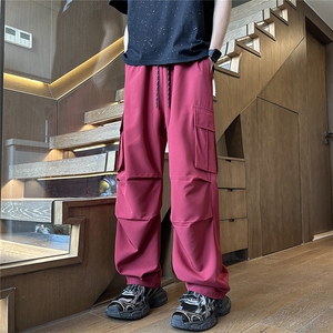 YK126 特P32 控65 品质保障 秋装冰丝垂坠感工装大口袋潮男休闲裤图片
