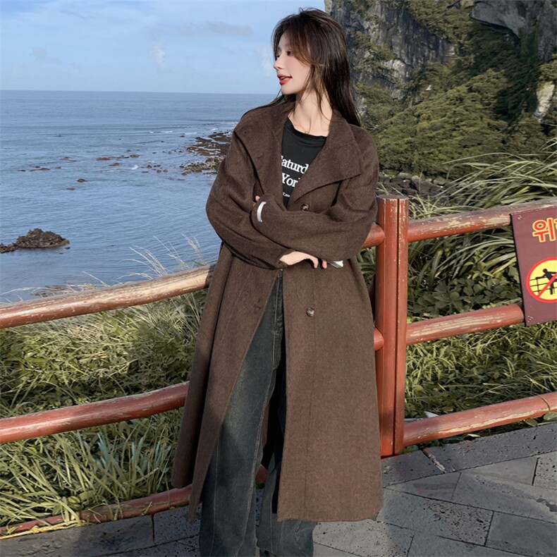 网红风双面呢女2025年新款时尚高质感羊绒大衣,女装毛呢外套,英标秀（1C119）
