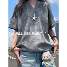 XZ809A/SSS05/P35/控48扎染冰丝V领T恤，男装T恤，星座809A(原222-1)