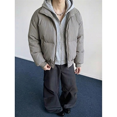 现货高品质重磅工艺美式高街假两件PU皮棉衣男女加厚棉服外套，男装棉衣，电商A486