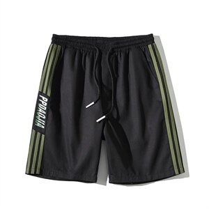 2021夏季新灰墙日系大码男条纹运动字母印花休闲短裤K2038-P35图片