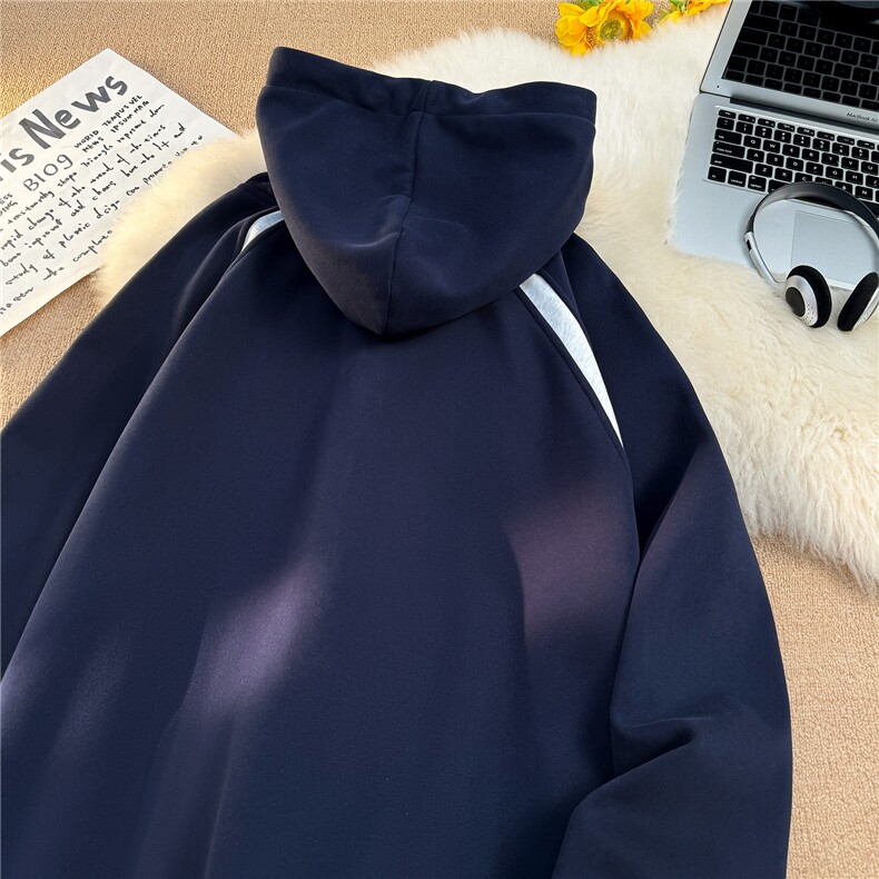 现货！400克重磅秋季潮牌简约线条宽松运动卫衣RH117P55控88,男装卫衣,星座610B-1