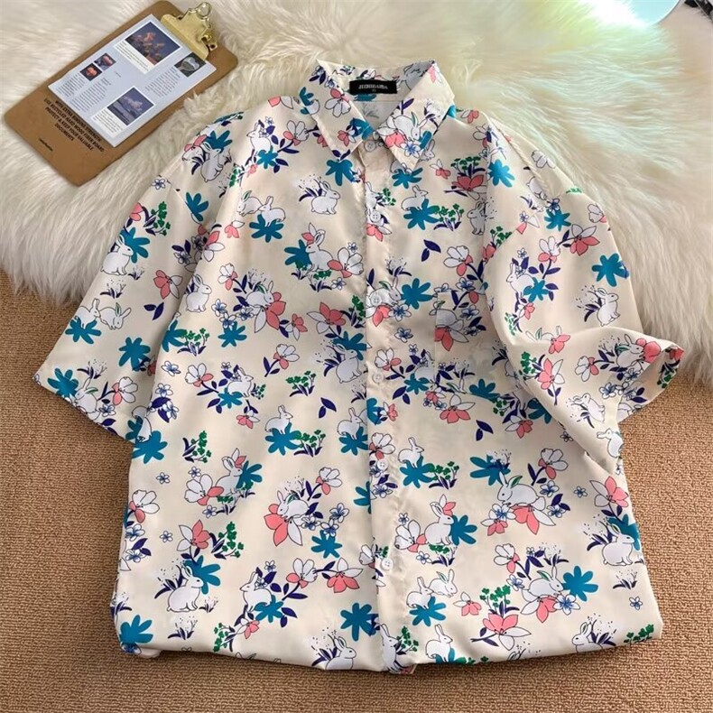 夏季提花碎花短袖衬衫翻领宽松流行衬衣CS8002,男装衬衫,星座1013
