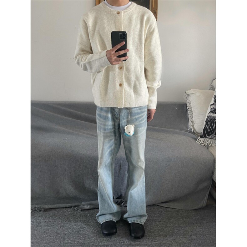 【有货】MY2403LL-特P58cleanfit米白色开衫针织衫毛衣外套,男装针织衫/毛衣,星座1007（原301D）