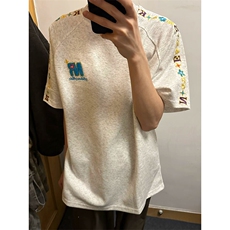 解构设计万针全刺绣工艺280克重磅高品质美式高街短袖T恤特33，男装T恤，电商A486