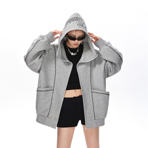 420克高品质重工刺绣专机针织开衫青春情侣外套XZ301A WT2506图片