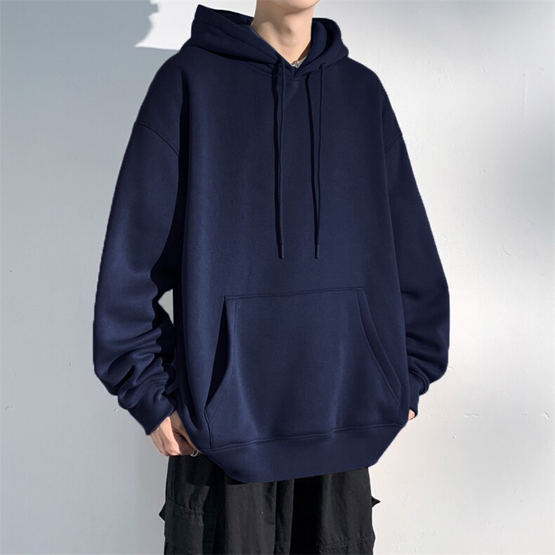 抖音得物高品质二开支持退换25秋冬全棉宽松连帽纯色卫衣HM09,男装卫衣,电商A486