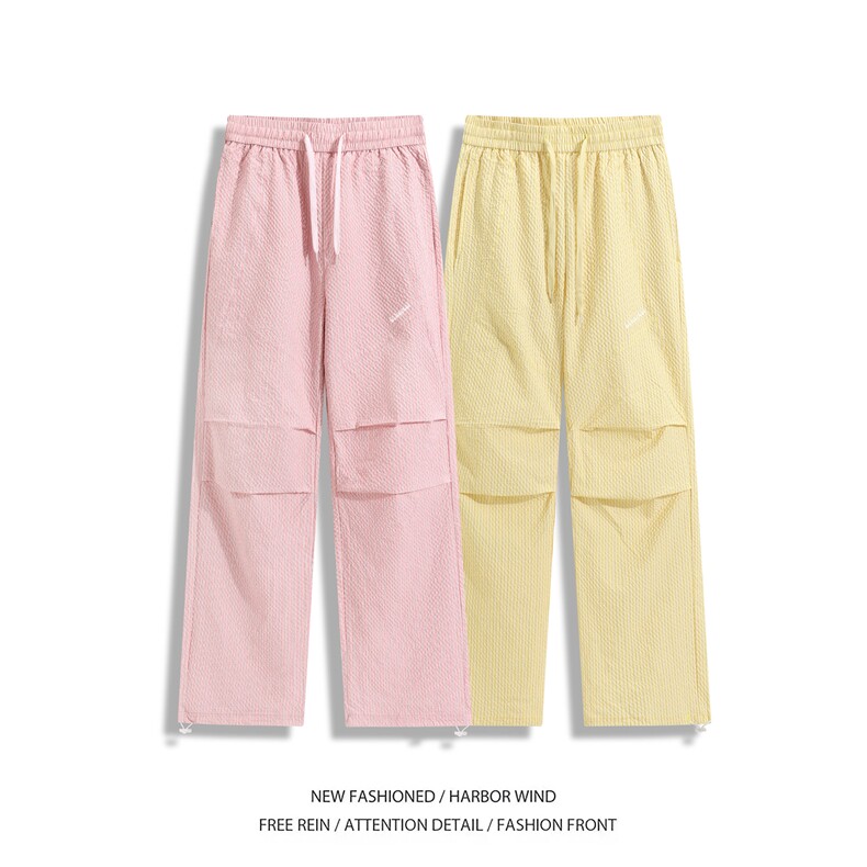 夏季新款多巴胺条纹设计感百搭宽松休闲裤B315-K25558-特p35控68,男装休闲裤,电商B315