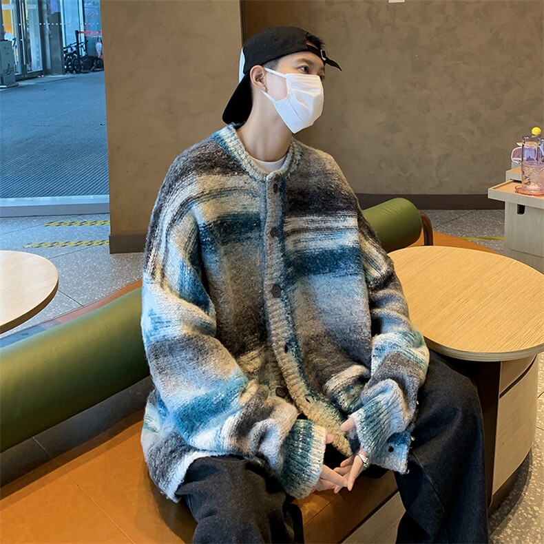 MY54-P55美式渐变纱宽松型开衫毛衣,男装针织衫/毛衣,星座1501-1