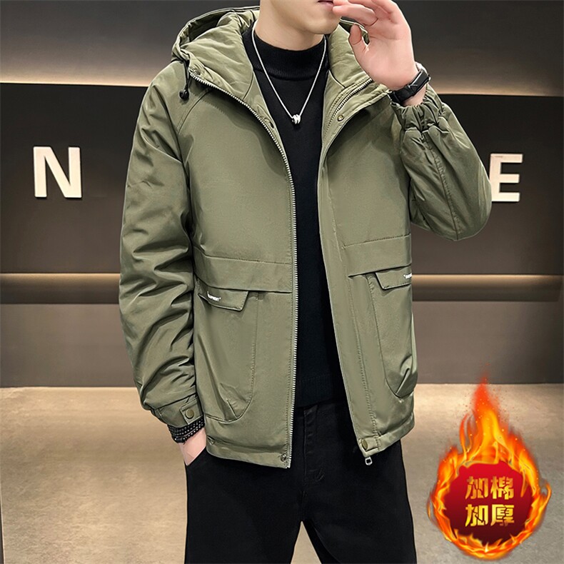 1018-JK919-P75男士冲锋衣款2025新款高端连帽休闲浅色工装,男装夹克,星座1018