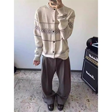 费尔岛毛衣外套高智学院氛围感提花肌理针织开衫毛衣男女SUKCHOR，男装针织衫/毛衣，星座506A