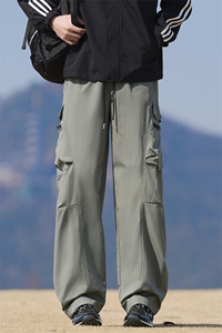户外登山运动裤子男春夏2025新款休闲工装裤潮牌伞兵裤宽松直筒裤图片