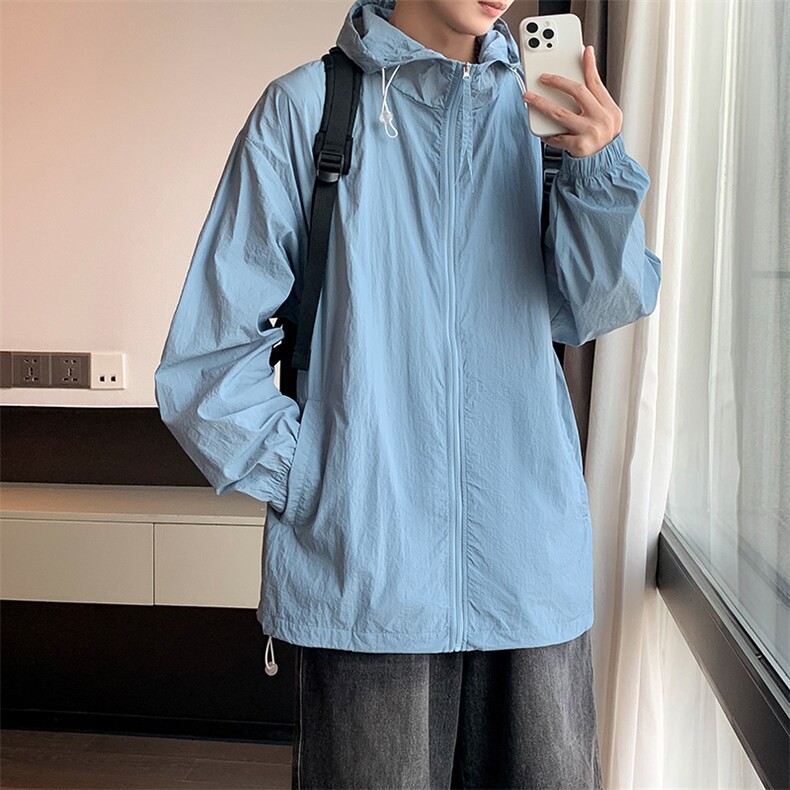 夏季中性风高品质40D尼龙皱时尚纯色防晒衣DSA157B-F7777-特P34,男装防晒衣,电商A157B