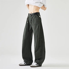 1506-1/KA1491/P54美式高街弯刀休闲裤男设计感褶皱直筒裤子，男装休闲裤，星座1506-1