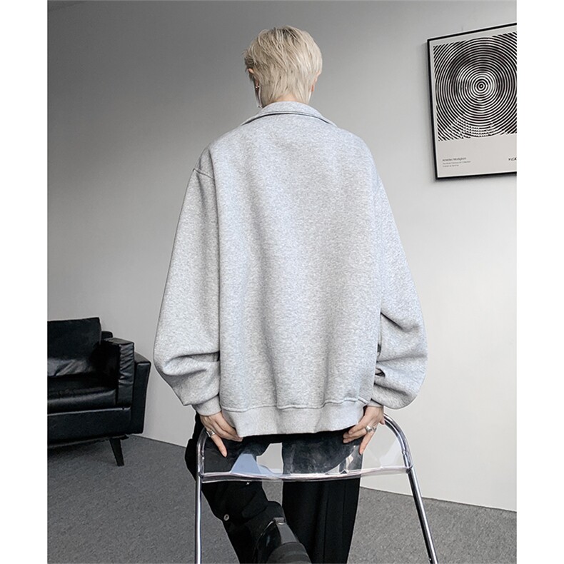 WY2025-特P55控98400克老钱风cleanfit短款宽松立领开衫外套男女,男装卫衣,电商A058-1（原电商C417）