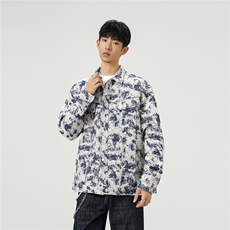 可二开定制扎染雾霾小香风面料大码M-5XL夹克男JK78082P79控128，男装夹克，星座227-7