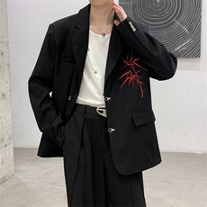 秋冬新款新中式穿搭结婚敬酒服礼服竹子刺绣西装大码男女外套，男装西服套装，星座909