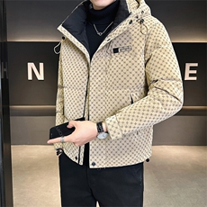 标50绒已备货冬季连帽字母皮羽绒服男外套8873-P215控券后288，男装羽绒服，电商B338
