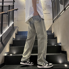 美式ins高街侧边拉链破洞牛仔裤712-N352M-XXLP55，男装牛仔裤，星座712