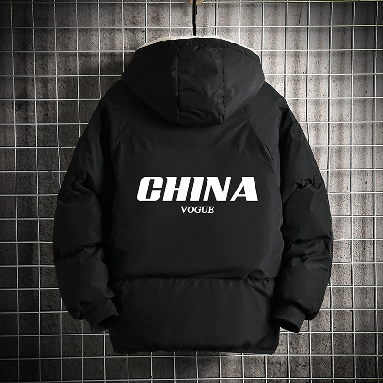 MY16001-P100 加厚加绒连帽衣男大码服男面包服男 网格挂拍图片